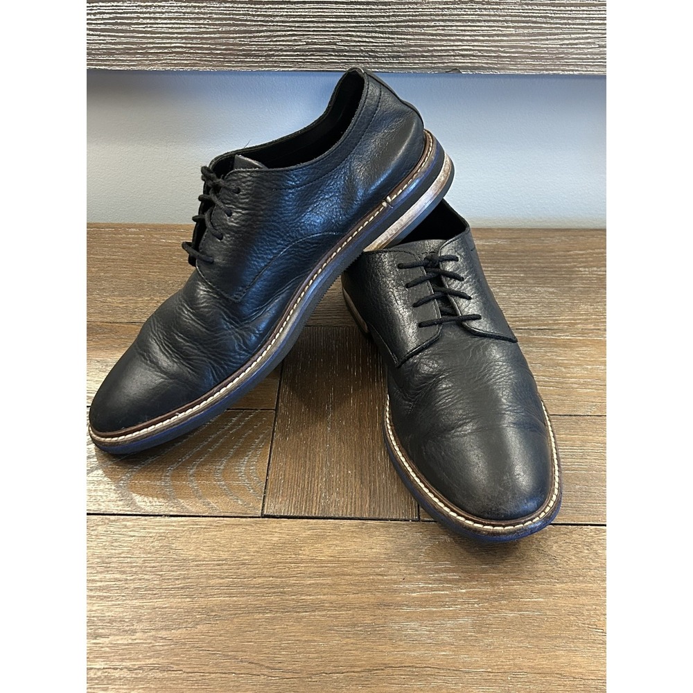 Bostonian Derby Shoes Mens 9.5 Black Commonwealth Leather Plain Toe Comfort